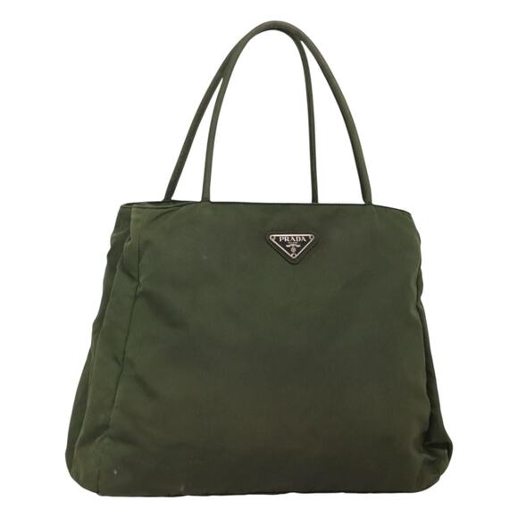 PRADA Hand Bag Nylon Khaki Silver - Picture 1 of 13